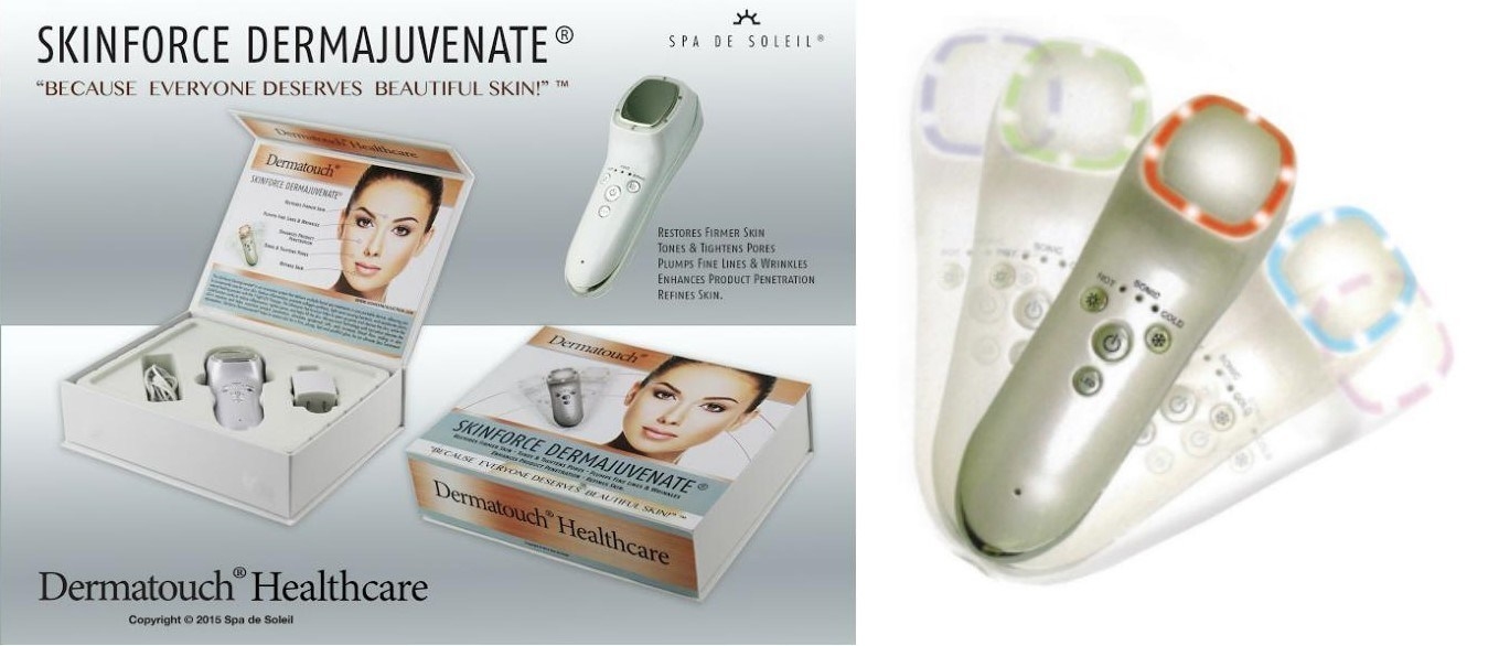 Dermatouch's Skinforce Dermajuvenate is a professional in-home tool that merges LED light therapy and facial lifting technology, for youthful, glowing skin.
