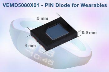 Vishay introduced the vemd5080X01 high-speed PIN photodiode for wearable devices.